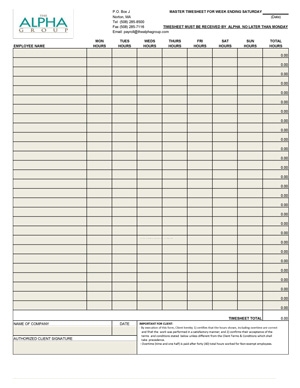 Master Timecard