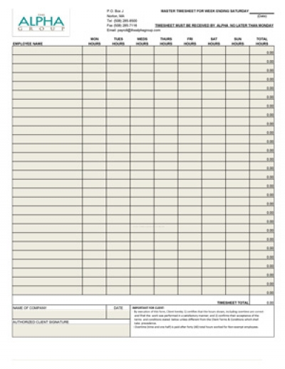 Master Timecard